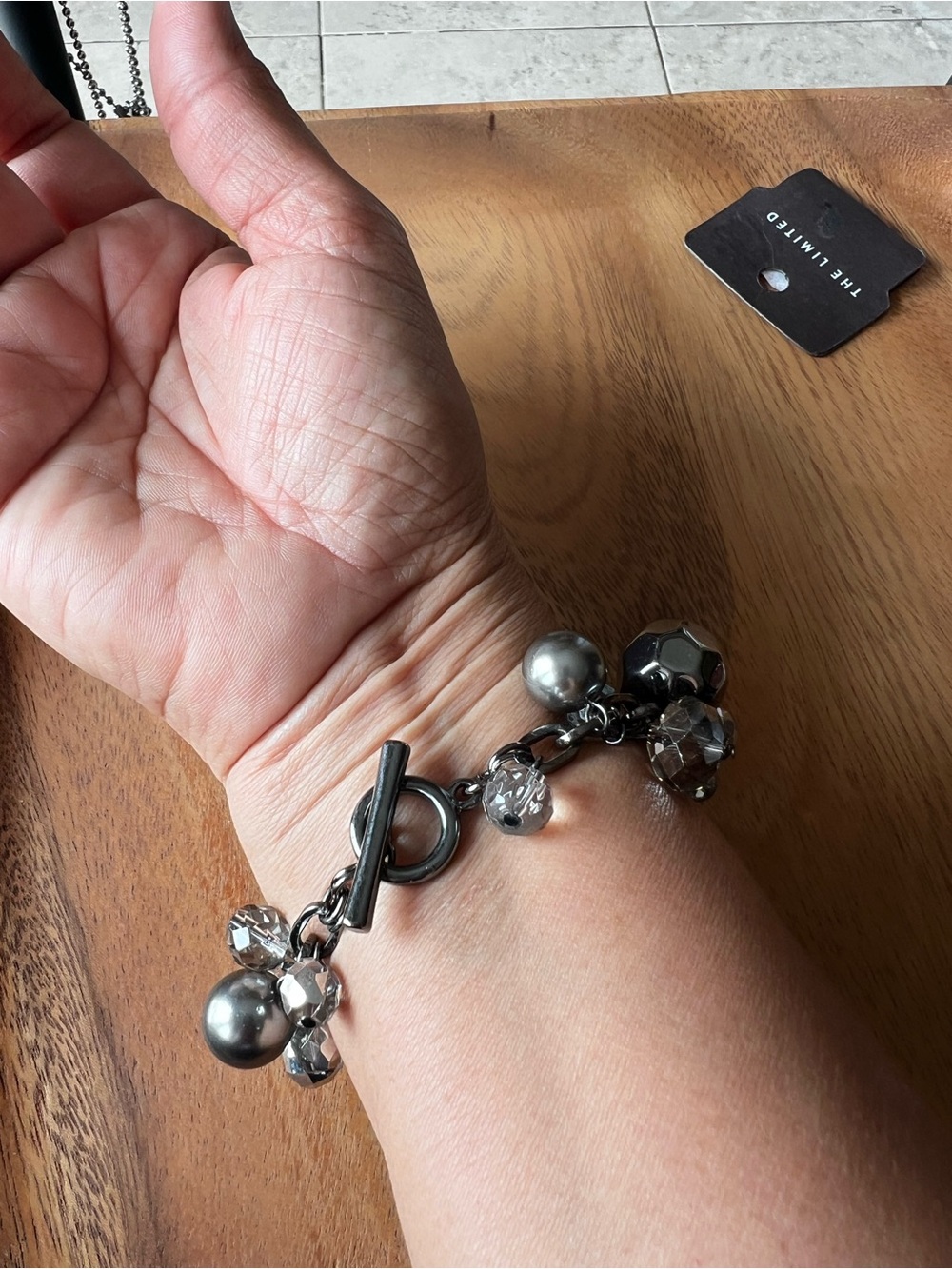 The Limited Gunmetal Chunky Cha-Cha Necklace & Bracelet Set Y2K - Picture 7 of 7